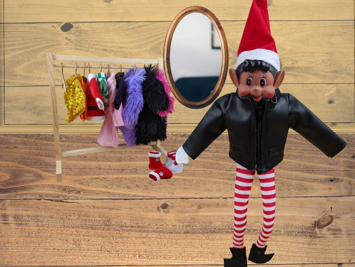 Elves Behavin' Badly Faux Leather Jacket