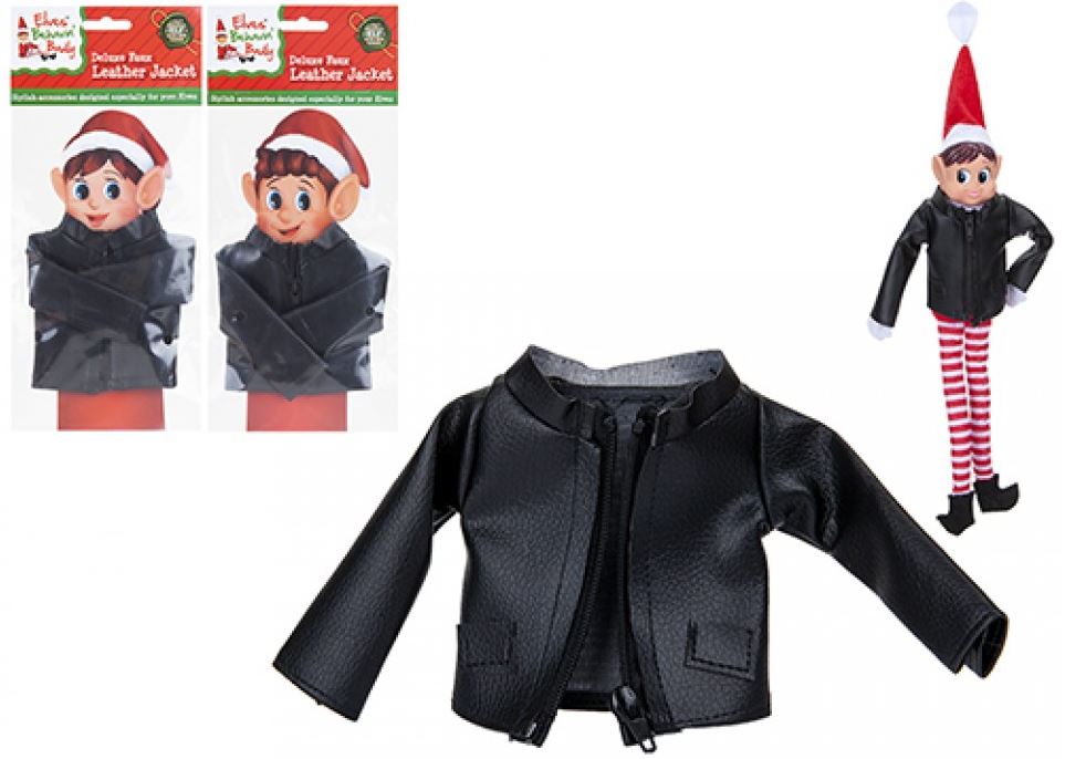 Elves Behavin' Badly Faux Leather Jacket