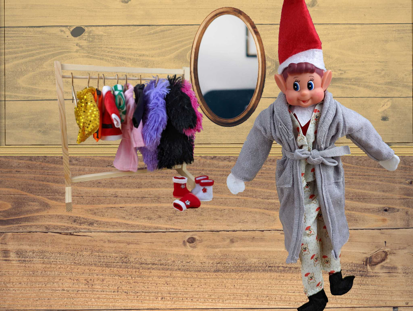 Elves Behavin' Badly Dressing Gown