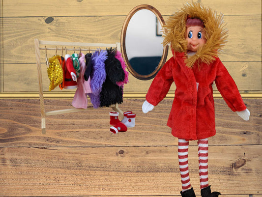 Elves Behavin' Badly  Coat with Fur Collar